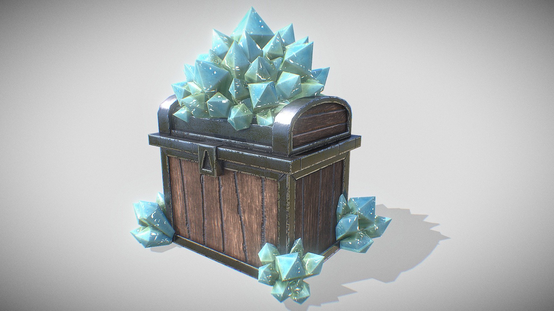 Animated loot chest with battle axe was modeled in Blender and textured in Substance Painter. I used several references to do it, but my main inspiration, as you can imagine, is the style of Blizzard 3d model