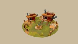 Handpainted Chicken Coop Diorama b3d, environement, farm, chickencoop, handpainted, texture, lowpoly, blender3d, gameart, stylized