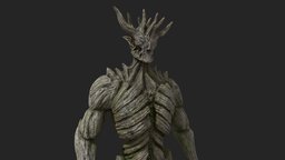 Green man tree, green, demon, bamboo, jungle, greenman, charactermodel, jungle-tree, character, monster, noai, createdwithai