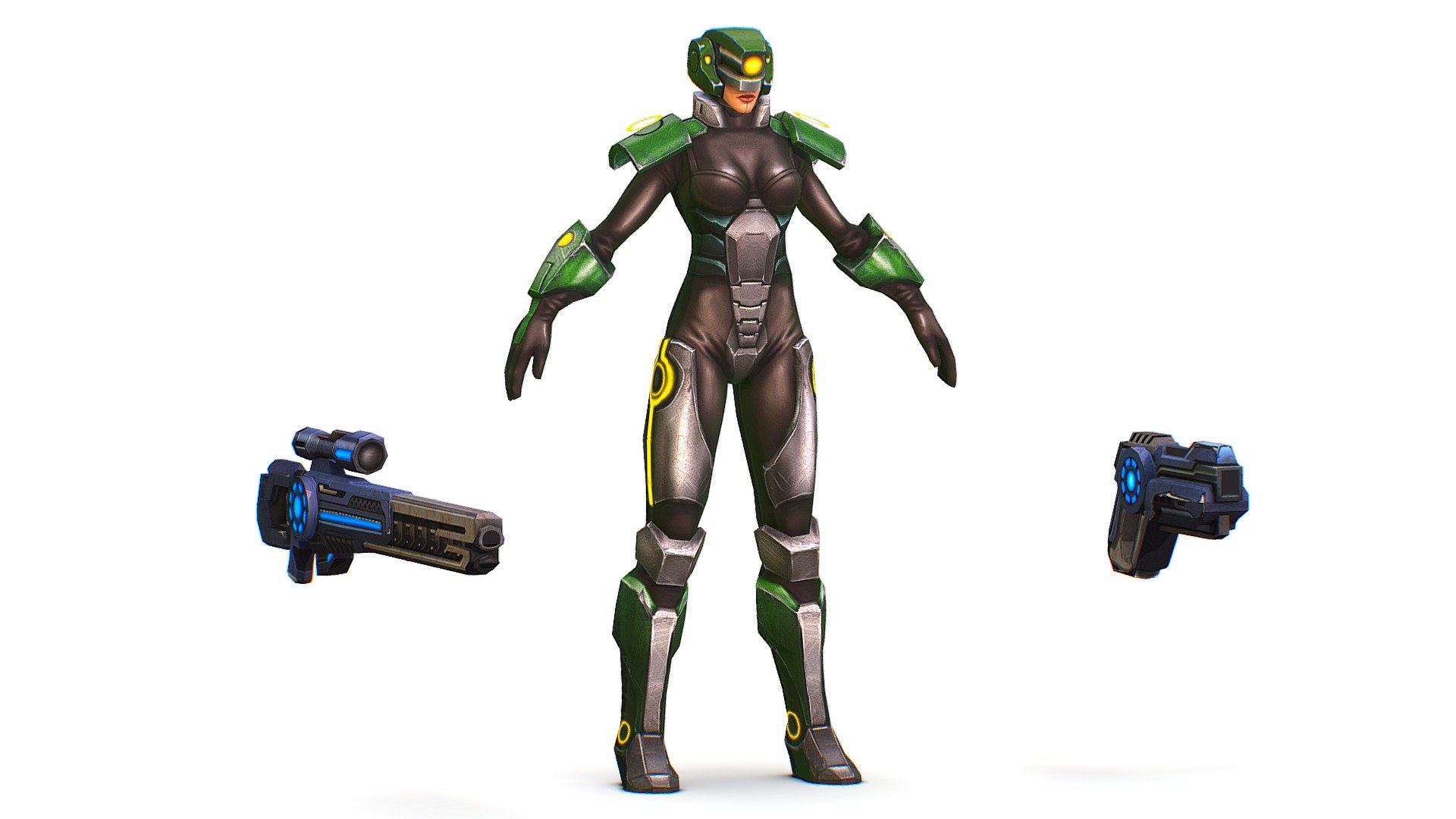 Low Poly Cartoon Sci-Fi Cyborg Drone Sniper Soldier - 3dsMax file included - Cartoon Sci-Fi Cyborg Drone Sniper Soldier - Buy Royalty Free 3D model by Oleg Shuldiakov (@olegshuldiakov) 3d model