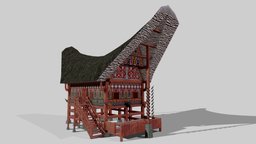 Rumah Tongkonan (Toraja) rumah, culture, indonesia, toraja, sulawesi, indonesia-culture-heritage, lowpoly, tongkonan, selatan, rumahadat, adat, rumah_adat, noai, indonesian_culture