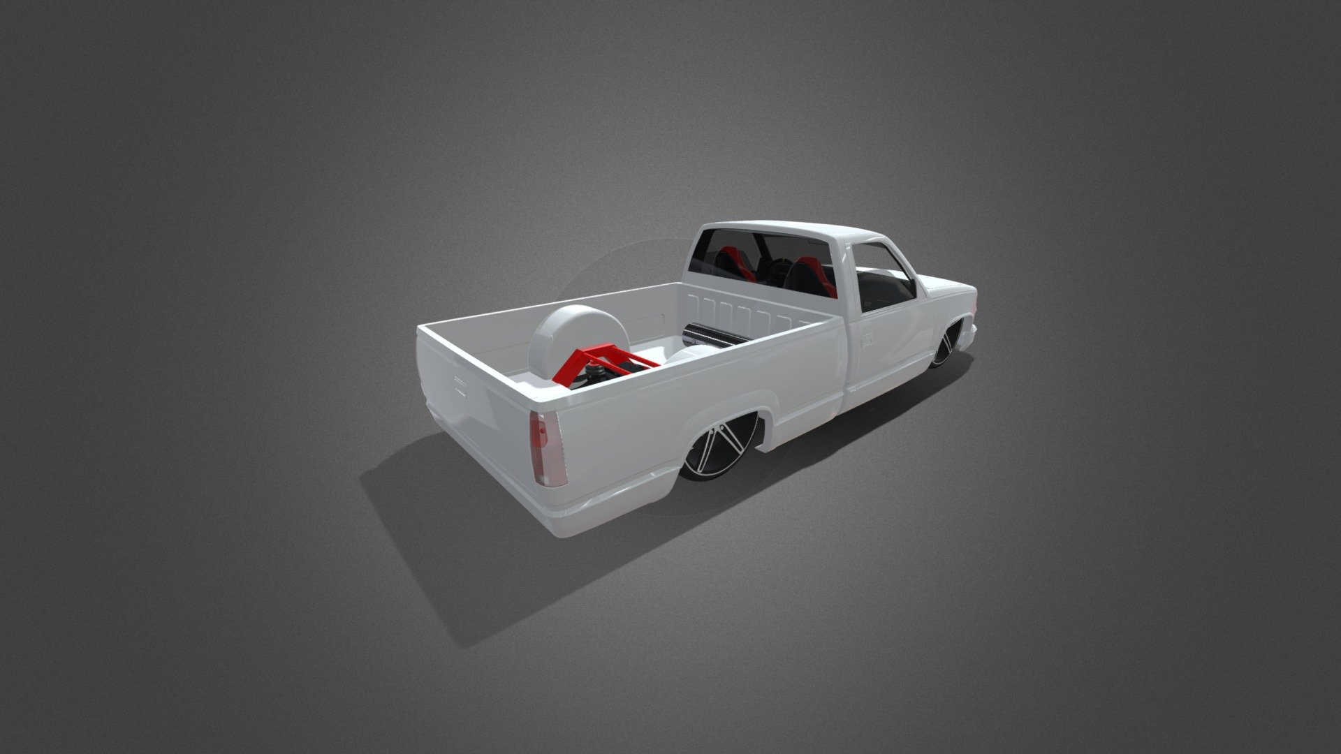 Custom lowrider OBS pick-up truck 3d model