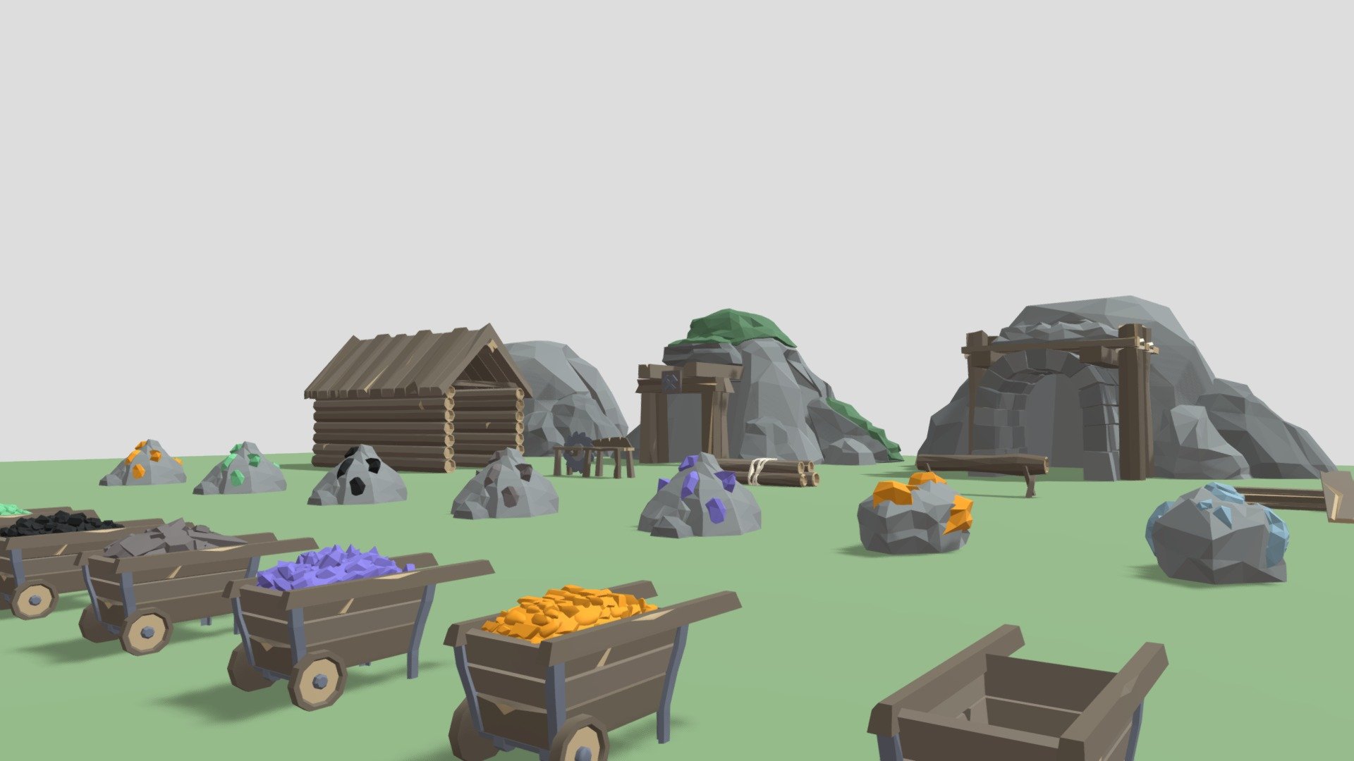 Mine 3D Low Poly Pack
WEB: https://craftpix.net/product/mine-3d-low-poly-models/ - Mine 3D Low Poly Pack - 3D model by craftpix_net 3d model