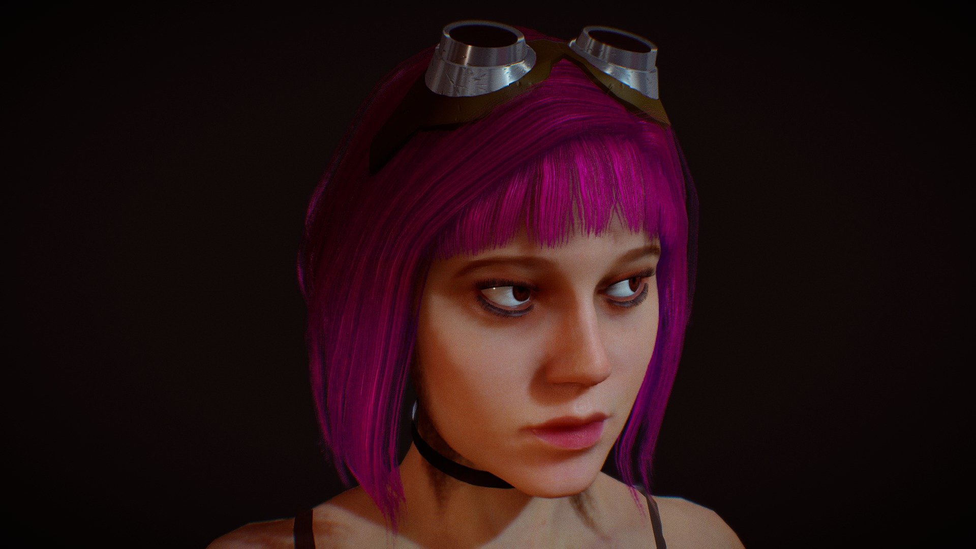 Ramona Flowers from Scott Pilgrim vs the World. Model in Blender. Mixamo ready. SSS subsurface scattering skin shader 3d model
