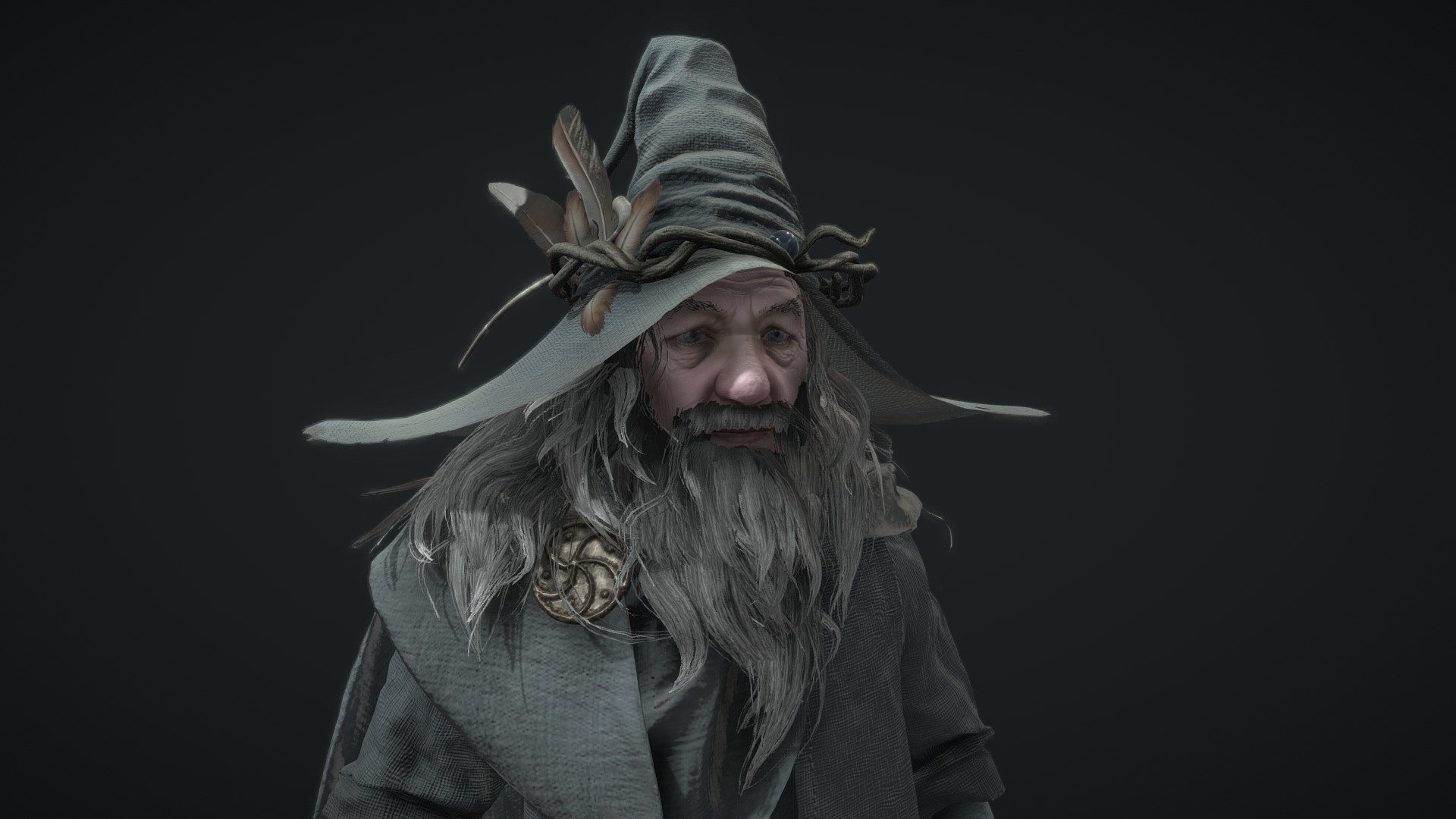 This was my attempt of recreating in 3D a character concept art piece made by Even Amundsen.
Final tri count: 93,423, used 5 2k texture sheets 3d model