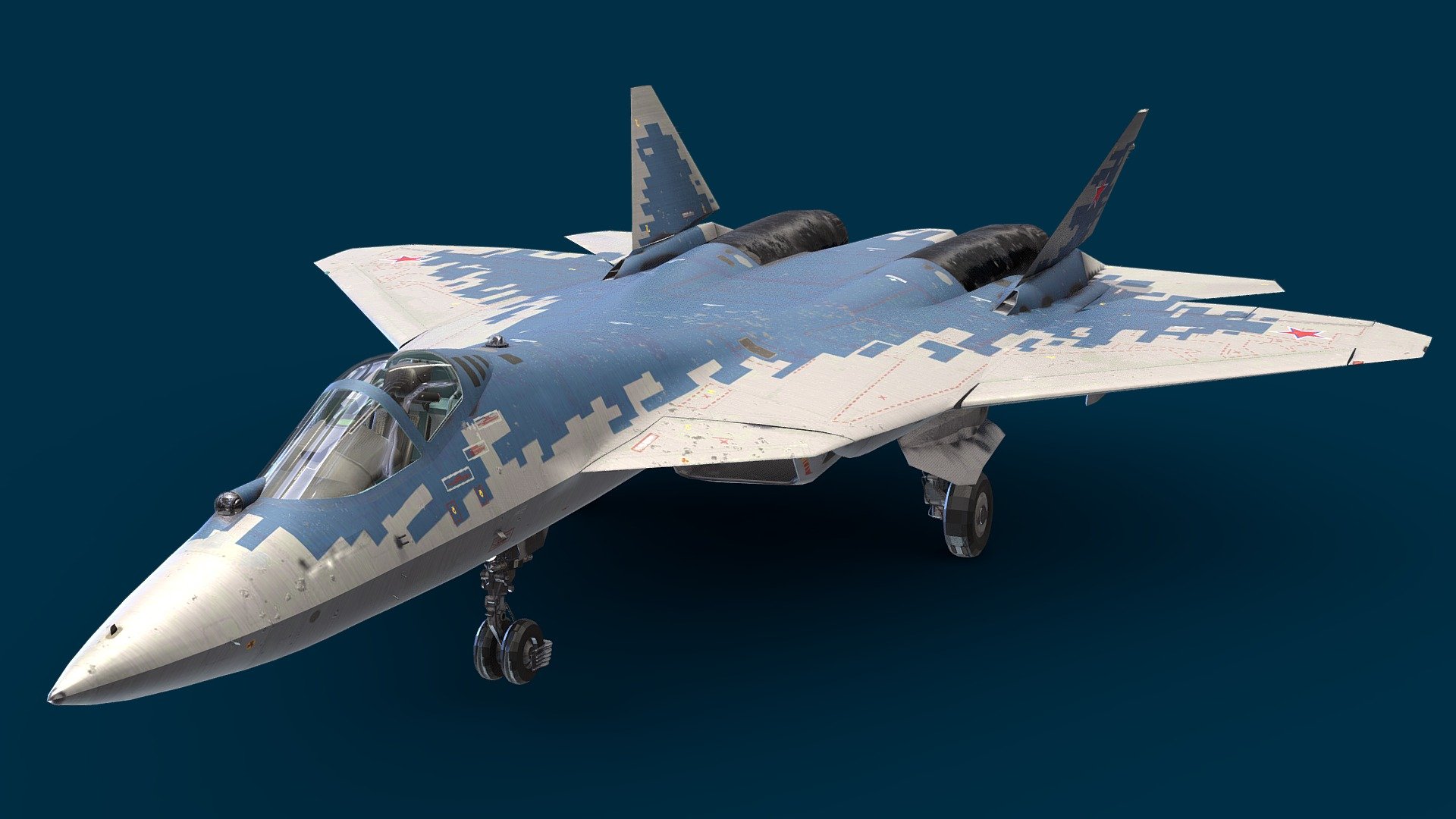 The Sukhoi Su-57 (NATO reporting name: Felon) is a twin-engine stealth multirole fighter aircraft developed by Sukhoi. The Su-57 is the first aircraft in Russian military service designed with stealth technology and is intended to be the basis for a family of stealth combat aircraft.

A multirole fighter capable of aerial combat as well as ground and maritime strike, the Su-57 incorporates stealth, supermaneuverability, supercruise, integrated avionics, and large internal payload capacity 3d model