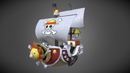 Thousand Sunny battleship, fruit, wind, one, demon, sail, mapping, chopper, robin, franky, piece, series, travel, sunny, lion, metal, battle, luffy, nami, one_piece, thousand, ussop, sanji, zoro, haki, broock, 3d, 3dsmax, texture, substance-painter, model, ship, wood, pirate, sea