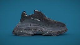 Balenciaga Triple S Trainers shoe, 3d-scan, fashion, trainer, sneaker, sneakers, balenciaga, photogrammetry, pbr, 3dscan, 3d-fashion