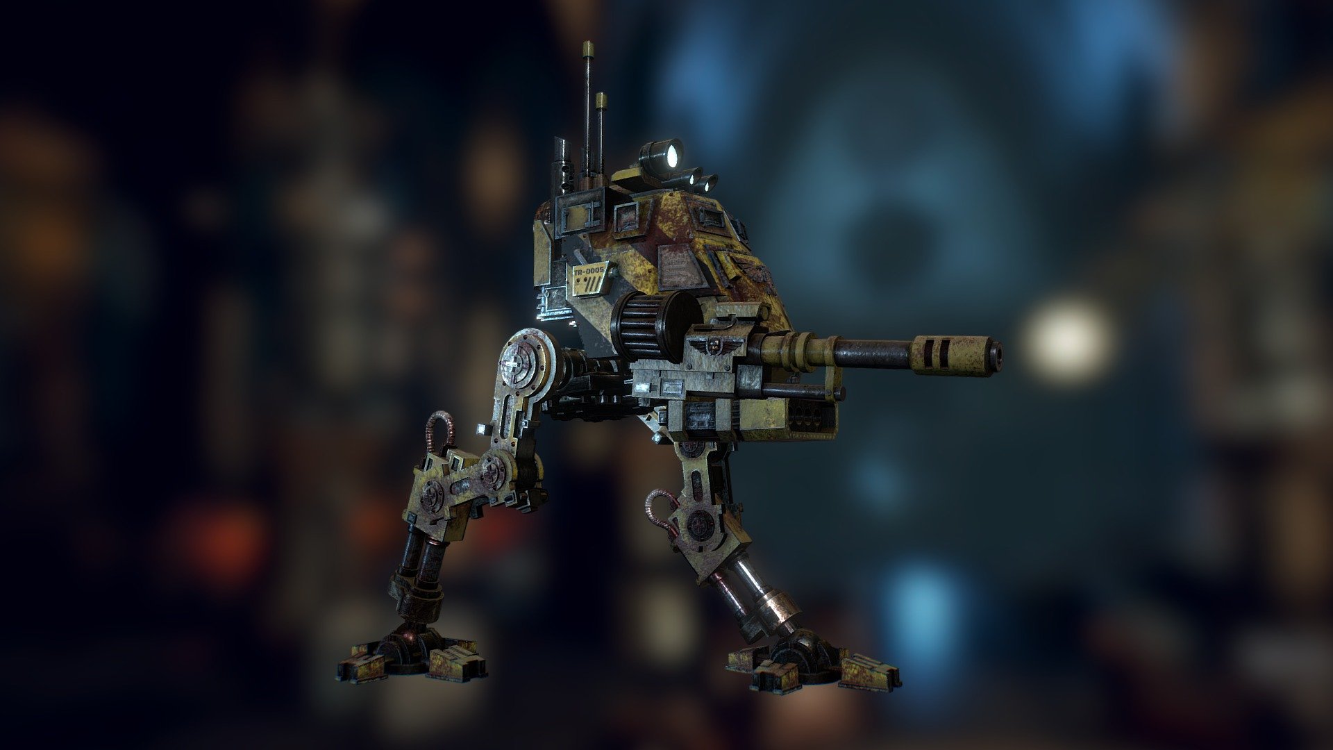 The Sentinel is a walker used by the Imperial Guard for special missions, mostly due to their swiftness and mobility. Unfortunately, Imperial Guard regiments which turned against the Emperor also like to employ these warmachines 3d model