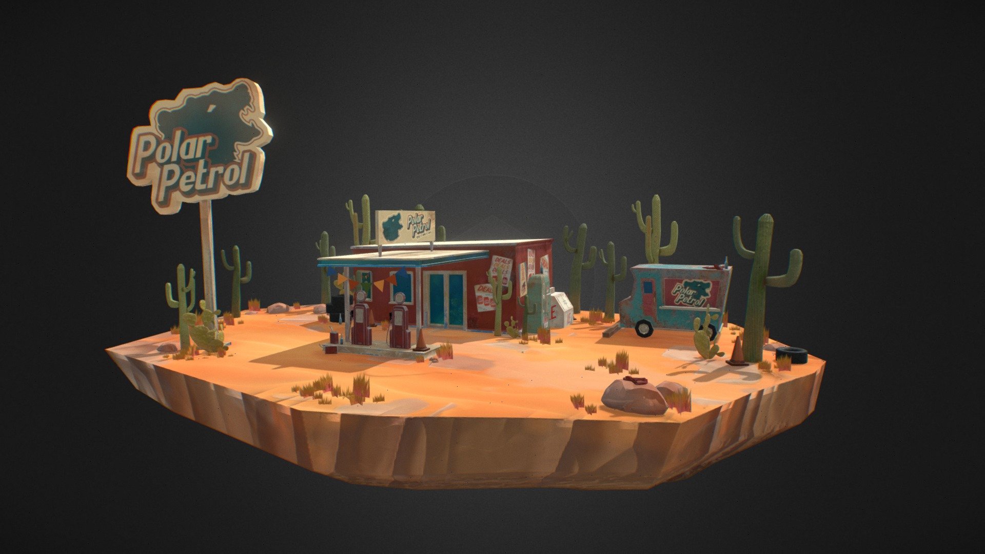 Polar Petrol Gas Station&ndash; Enjoy It While It Lasts! - Polar Petrol Gas Station - 3D model by gracenemanic 3d model