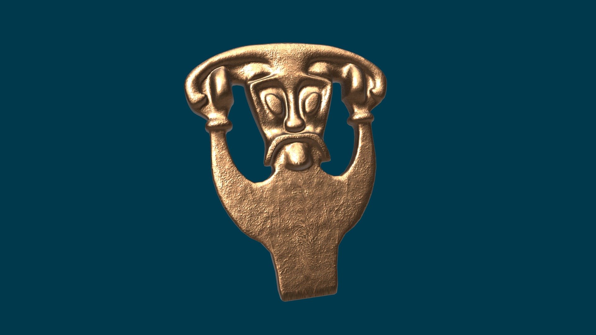 Hair puller with beard Ribe - 3D model by Ravengaard Jewelry (@ravengaardjewelry) 3d model