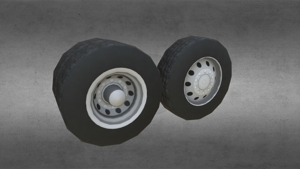 Low-Poly Bus/Truck Wheel - 3D model by ManCoolLab (@ManCool) 3d model