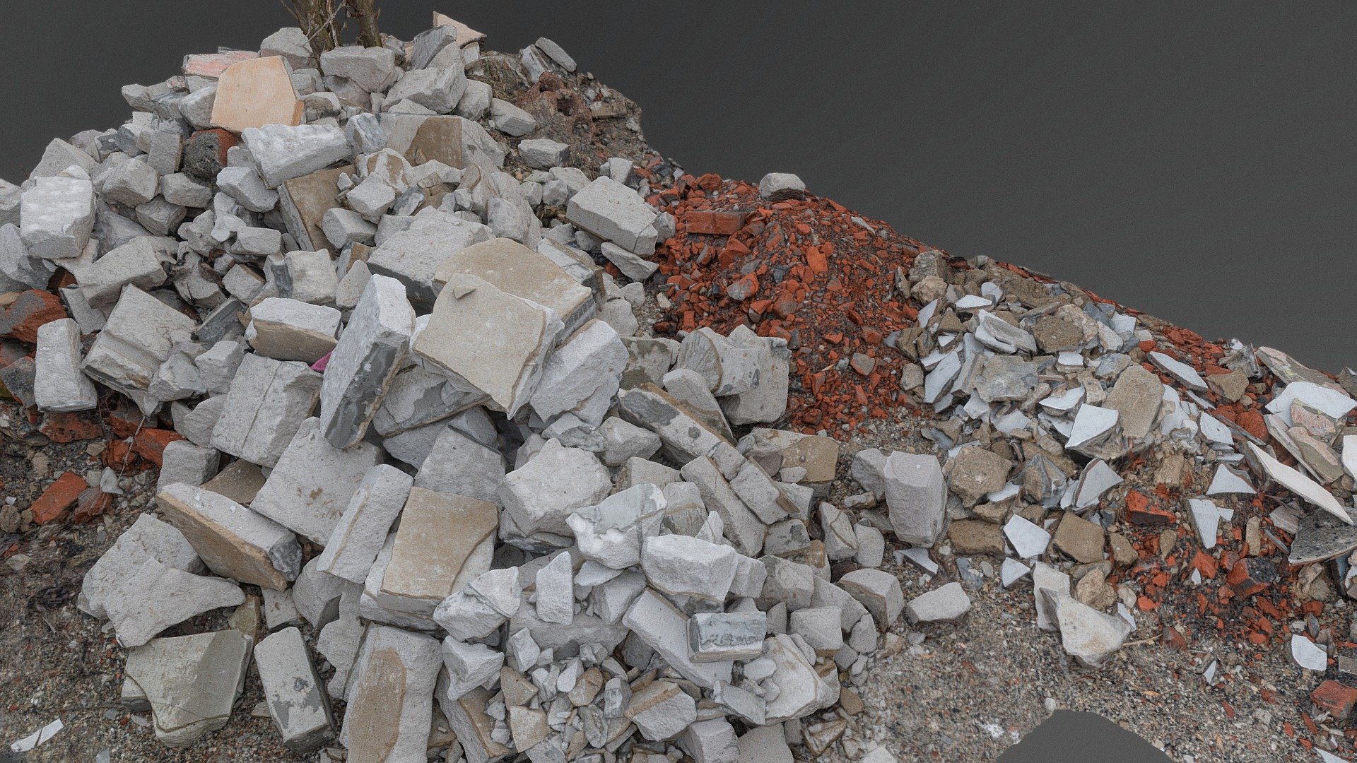 White concrete construction bricks rubble Rubble ground, destroyed building junk waste yard

Photogrammetry scan 240x36MP, 3x8K texture - White bricks rubble - Buy Royalty Free 3D model by axonite 3d model