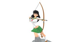 Kagome 3doit.net , 3dprintable, collectible, 3dprinting, anime3d, -girl, 3dprint, anime, kagome