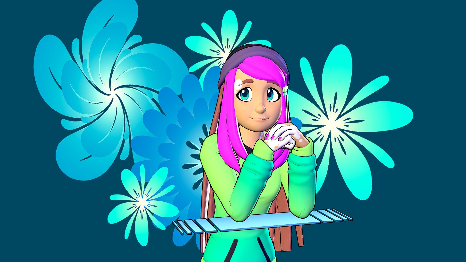 Turntable Animation on Tumblr | Turntable on Twitter | Still Render on DeviantArt

After 10 months and approximately 99 hours of working on this, it's finally done!
This is an original character of mine, Viviana Clark. Modeled in Blender 2.8 / 2.9 and textured in 3D Coat and Clip Studio Paint.
It's such a relief that I got this finished. I was worried this project would be yet another victim to WIP purgatory.

Oof, I still struggle with Sketchfab's lighting and materials sometimes. Or maybe Blender's just spoiled me, heh - [OC] Viviana Clark - 3D model by BlueBead 3d model