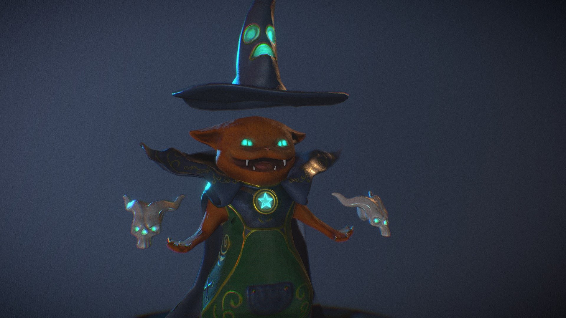 got some time to take this guy some animations.
https://www.artstation.com/artwork/BPB4z - Cat sorcerer vol.2 - 3D model by sharoth.cg (@sharoth) 3d model