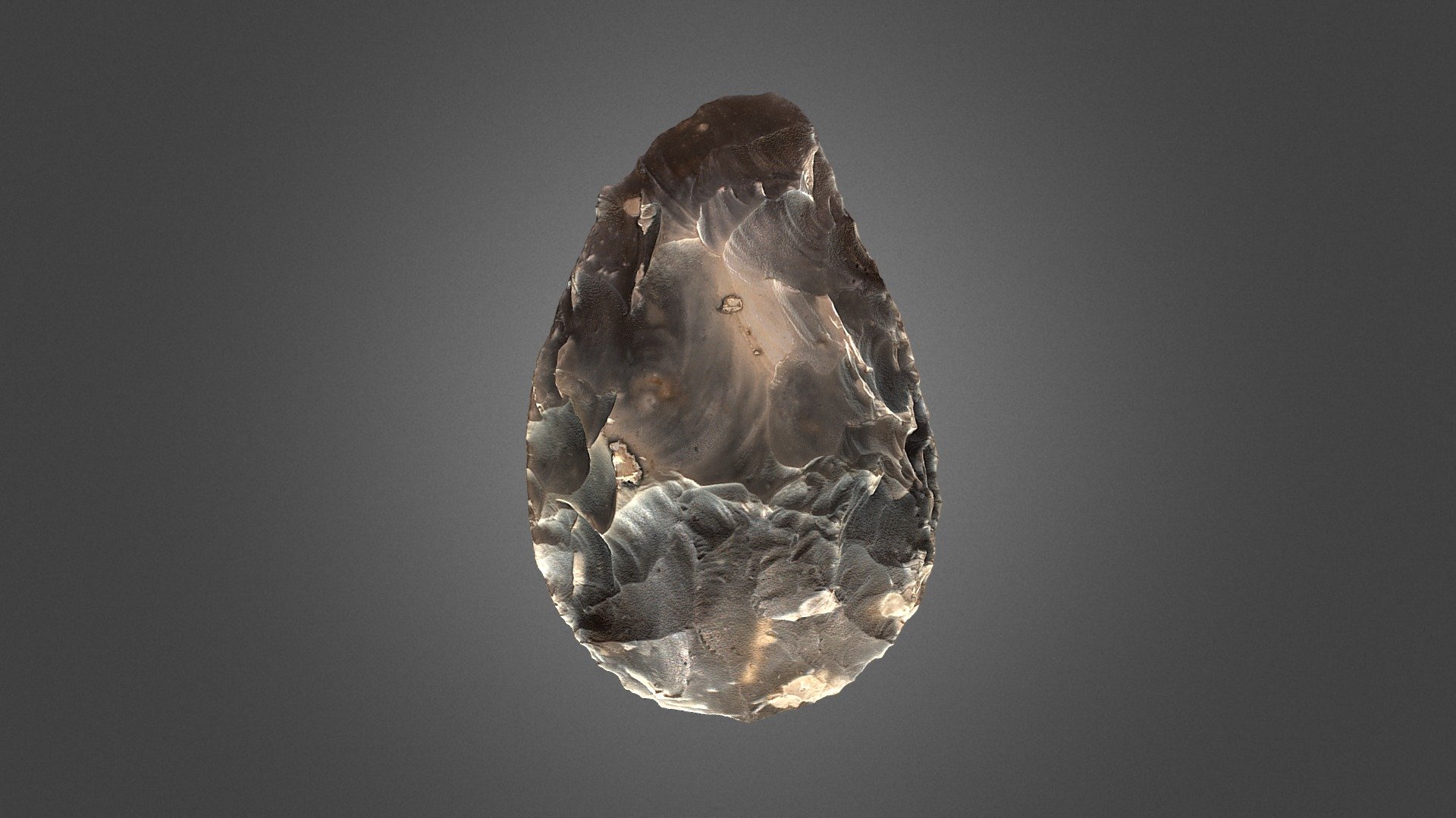 Boxgrove (UK).

±500.000ya.

Middle Pleistocene.

Handaxe. Flint.

(https://www.weap.es/) - Handaxe (Boxgrove, United Kingdom) - 3D model by Paula García-Medrano (@P.Garcia-Medrano) 3d model