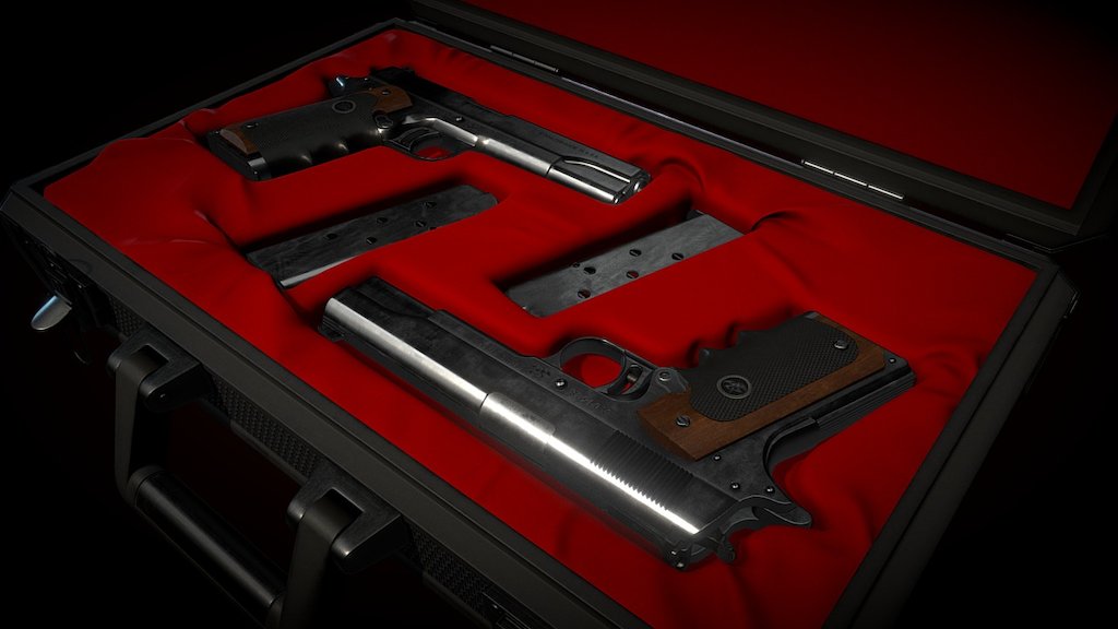 Silverballer with case (fanart) - 3D model by drlambert 3d model