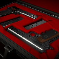 Silverballer with case (fanart) fanart, 47, pistol, hitman, silverballer, texturing, gameart, material, gameready