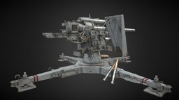 Big Guns ~ 88mm Flak 36 project, ww2, flak, german, 36, mm, baked, cannon, personal, anti-tank, 88, game-asset, anti-aircraft, substance, 3dsmax, pbr, submarine