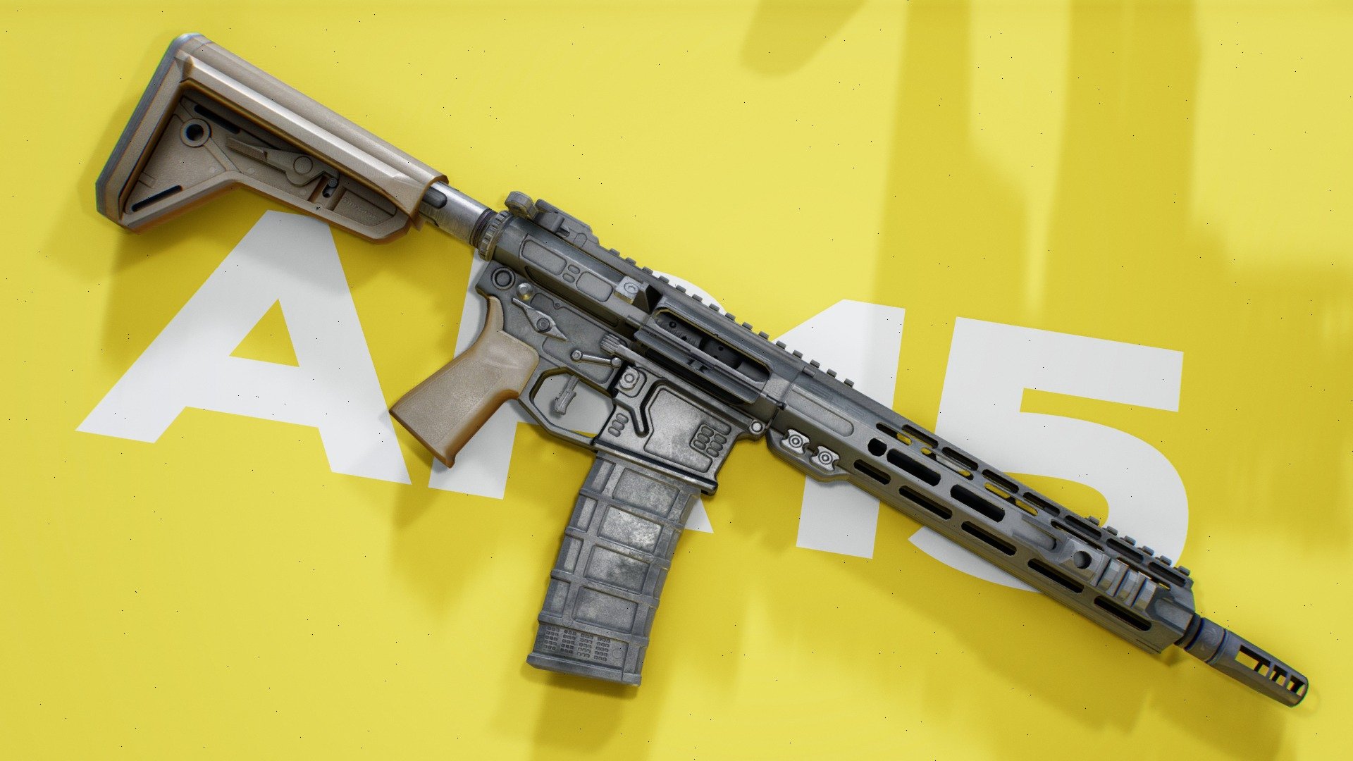 My simply raw 3d model AR15 with texture randomtoy autor - https://www.artstation.com/artwork/Aroe2V

♥ 6.6k polygons (high model)

♥ 400/300/200 polygons (lod models)

♥ Simple model and texture (texture not my) - AR15 with LOD's - Download Free 3D model by MUAR 3d model