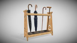Umbrella Stand composition, stick, furniture, wood