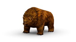 Lowpoly Cartoon Character Bear bear, forest, medieval, polygonal, teeth, hero, predator, cave, brown, claws, mmo, npc, grizzly, bears, dangerous, wool, mammals, paws, lowpolygonal, low-polygonal, character, cartoon, game, texture, lowpoly, low, military, characters, fantasy, war, slaws