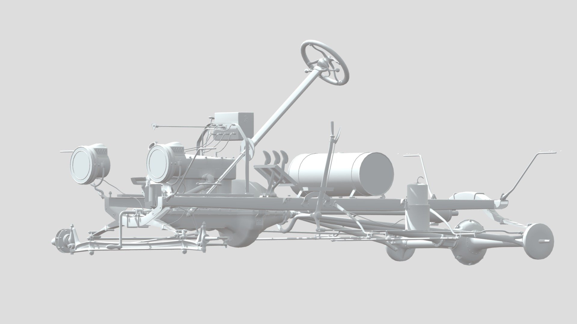 Frame For a 1913 Ford Model T. 1908-1916 Body Parts And Wheels Will Fit - 1913 Ford Model T Frame - 3D model by Rustyford101 3d model