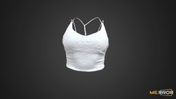 White Bratop fashion, top, clothes, ar, 3dscanning, wear, sportswear, photogrammetry, lowpoly, 3dscan, sport, clothing, noai, fashionscan, woman_fashion, womanfashion, female_fashion, bratop
