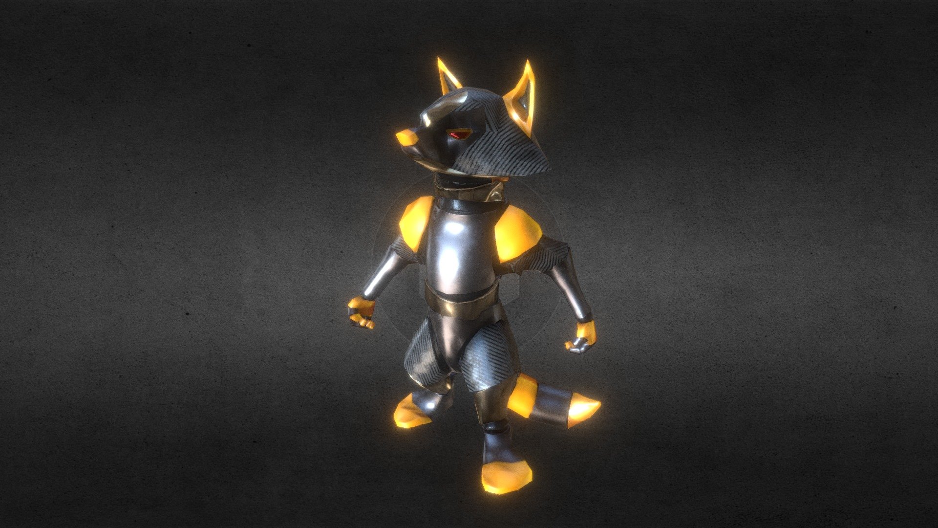 The design of the model was inspired by the Disney's Infinity puppet but it was then re-elaborated by me to achieve a mech-ish style.

I decided to make the model LowPoly and to Rig it to refine my abilities for improving game-optimization 3d model