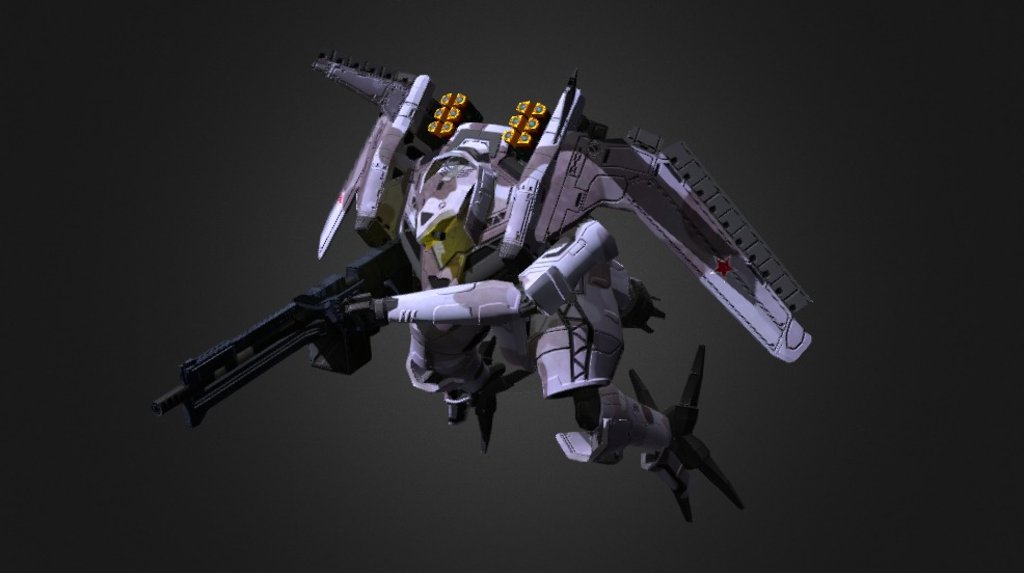 Berkut is a playable mech in Project Nimbus, an indie shooting game made in  Thailand 3d model