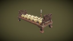 Gamelan Bonang indonesia, traditional, substancepainter, substance, blender, gamelan
