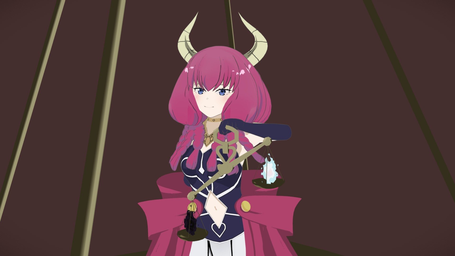 and gifs with working fire &amp; dying eye animation:

 

if you want this model with normal rig, ummmmm, ummmmmmm, google &ldquo;Aura - 3D Anime model for Blender partaevil