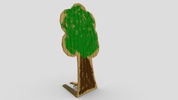 Cardboard Cutout Tree tree, cardboard, patchwork