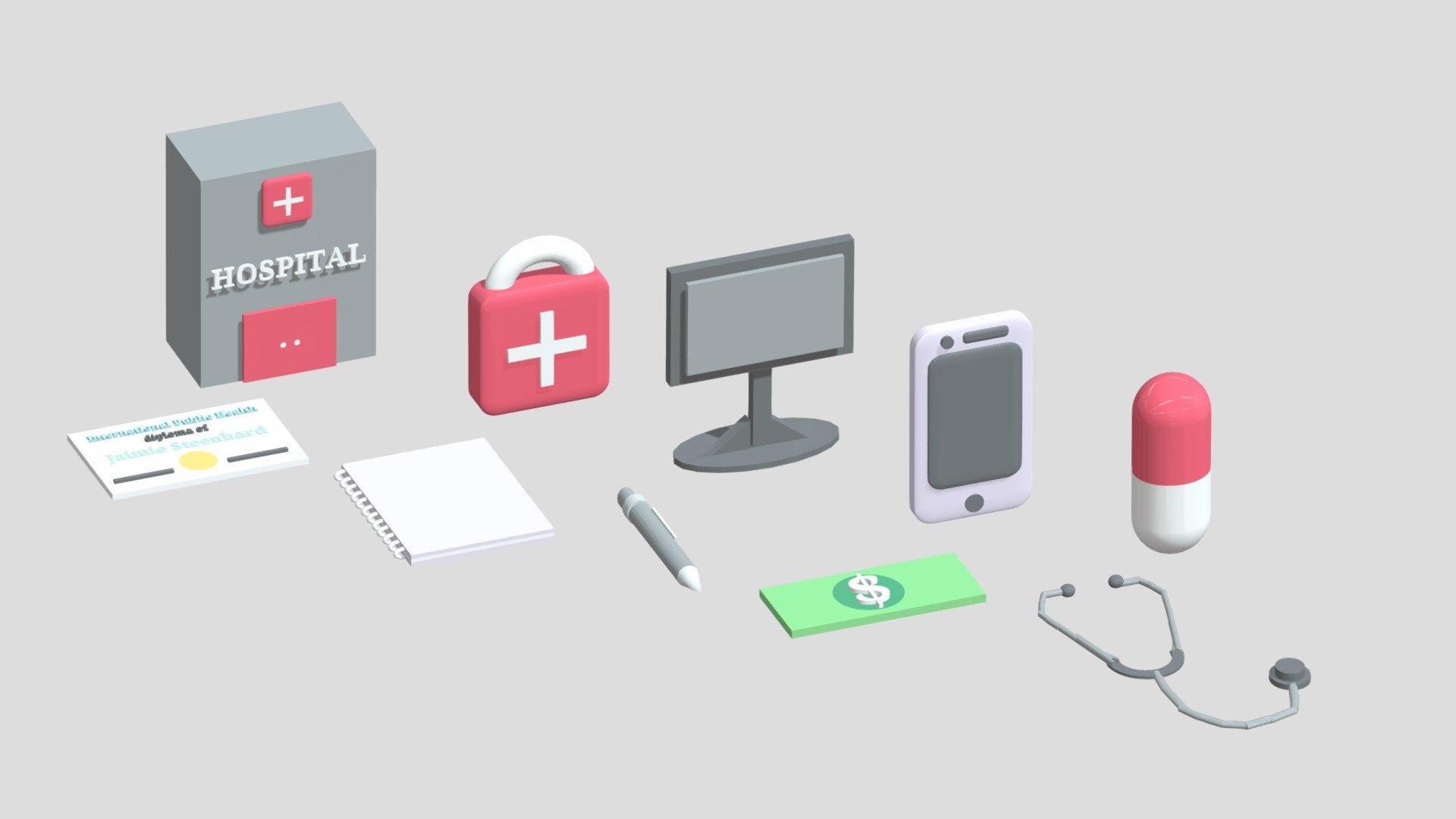 A 3D model S.P.R.U.E. set about a career in public health 3d model