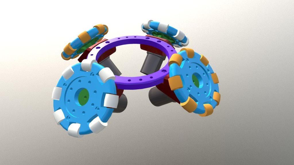 Realized with Autocad in October 2016.
Platform for Self-Balancing Robot on a ball. 
Rendered using Keyshot 3d model