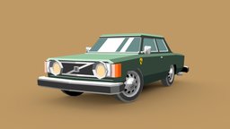 Volvo 142 sweden, volvo, gamedev, moose, 142, unity, cartoon, blender, vehicle, lowpoly, car