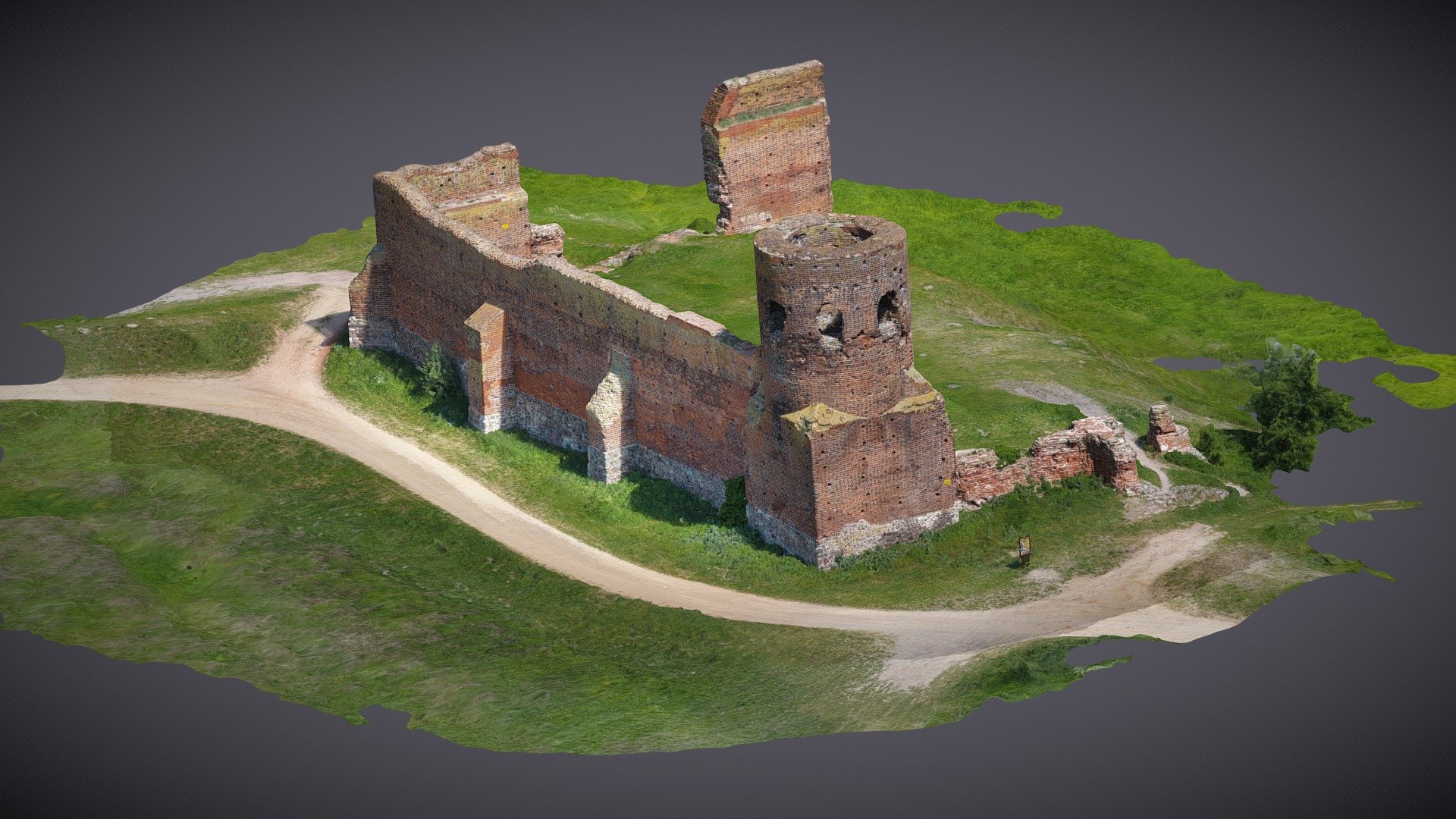 Kolo Castle - a Gothic castle, which according to Jan Dlugosz was raised by Casimir III the Great before the year of 1362 (when Kolo received its town rights). The castle secured the route from Greater Poland to Leczyca town, in the lowlands of the River Warta. The castle is located on an artificial hill on a meander of the River Warta. During the raising of the castle, the river had a number of tributaries in the area, which were important for the castle's strategic location 3d model