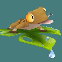 Hungry Gecko lizard, cartoony, reptile, maya, lowpoly, animal, animated