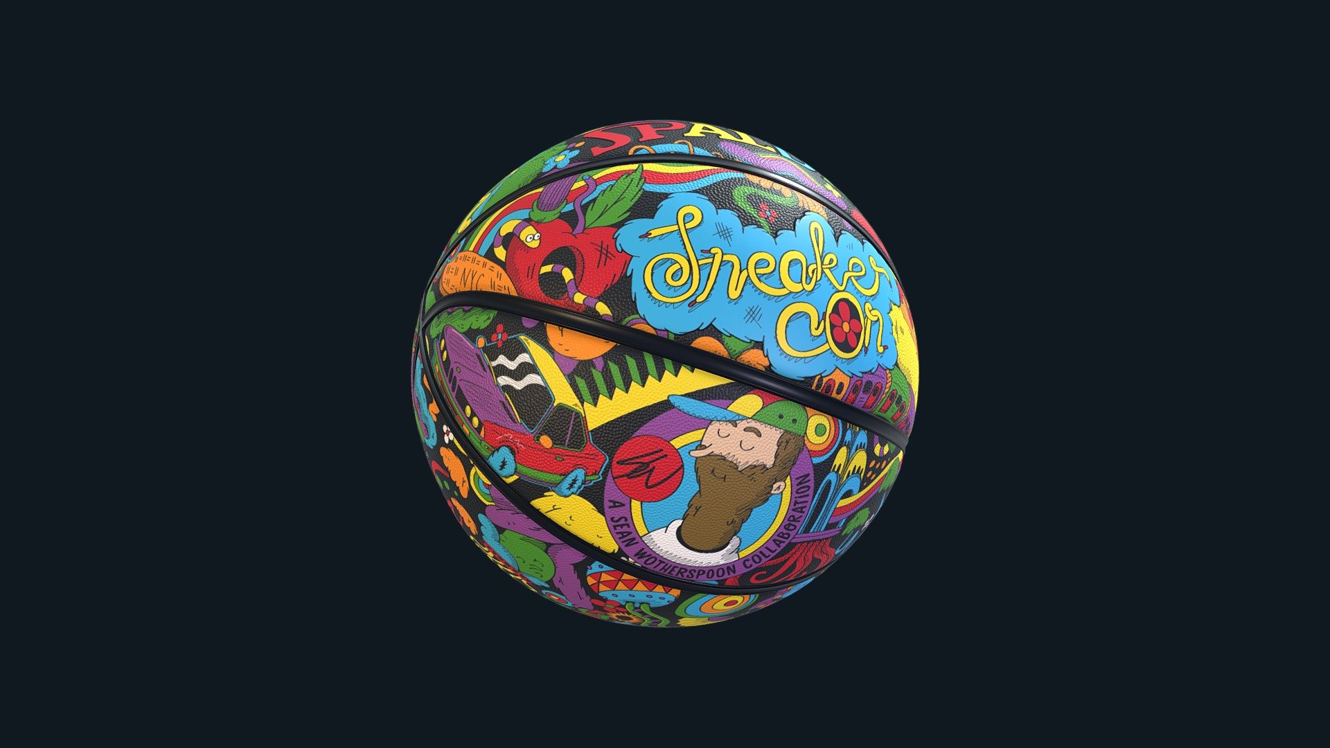 A limited edition basketball design for Sneaker Con Shanghai (A Sean Wotherspoon collaboration). See more of the project here; https://www.behance.net/gallery/111374069/Sneaker-Con-Shanghai-2020 - Sneaker Con Basketball - 3D model by psychrome 3d model