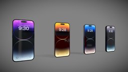 iPhone 14 Pro Collection iphone, vray, apple, collection, smartphone, 4k, corona, redshift, 3dsmax, blender, pbr, mobile, technology, cinema4d, smartphone-iphone, iphone14pro