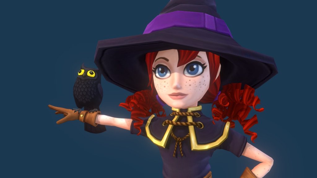 My own character I've been working on. :) - Cute Witch - 3D model by Tallon Watt (@tallonwatt) 3d model