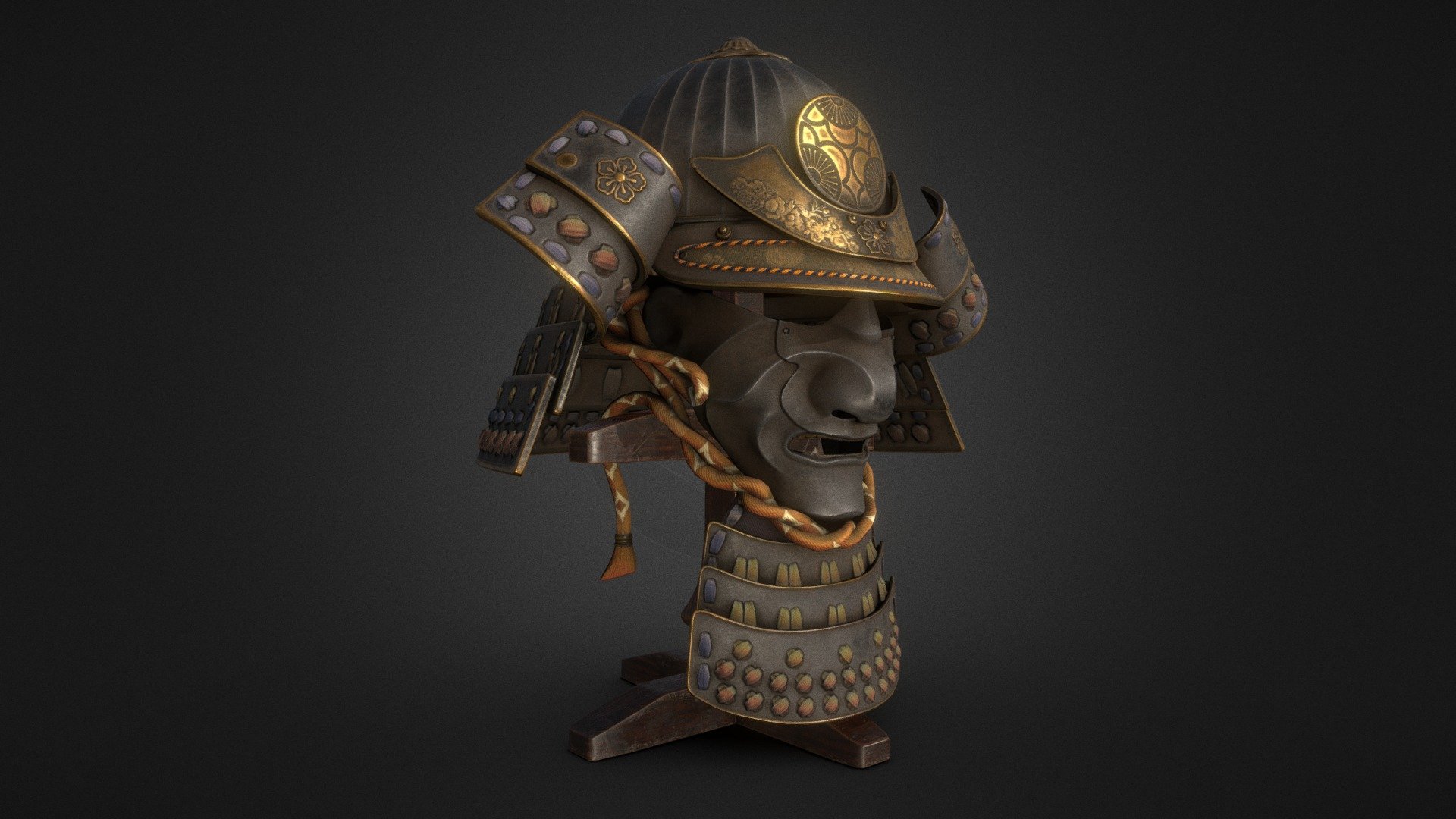 Samurai Kabuto Helmet low poly model

4k textures. Total polycount 23059 tris.

Model created on Blender and ZBrush. Textured with Substance Painter.

ArtStation link: https://www.artstation.com/artwork/o2avDO - Kabuto - 3D model by Simplix 3d model