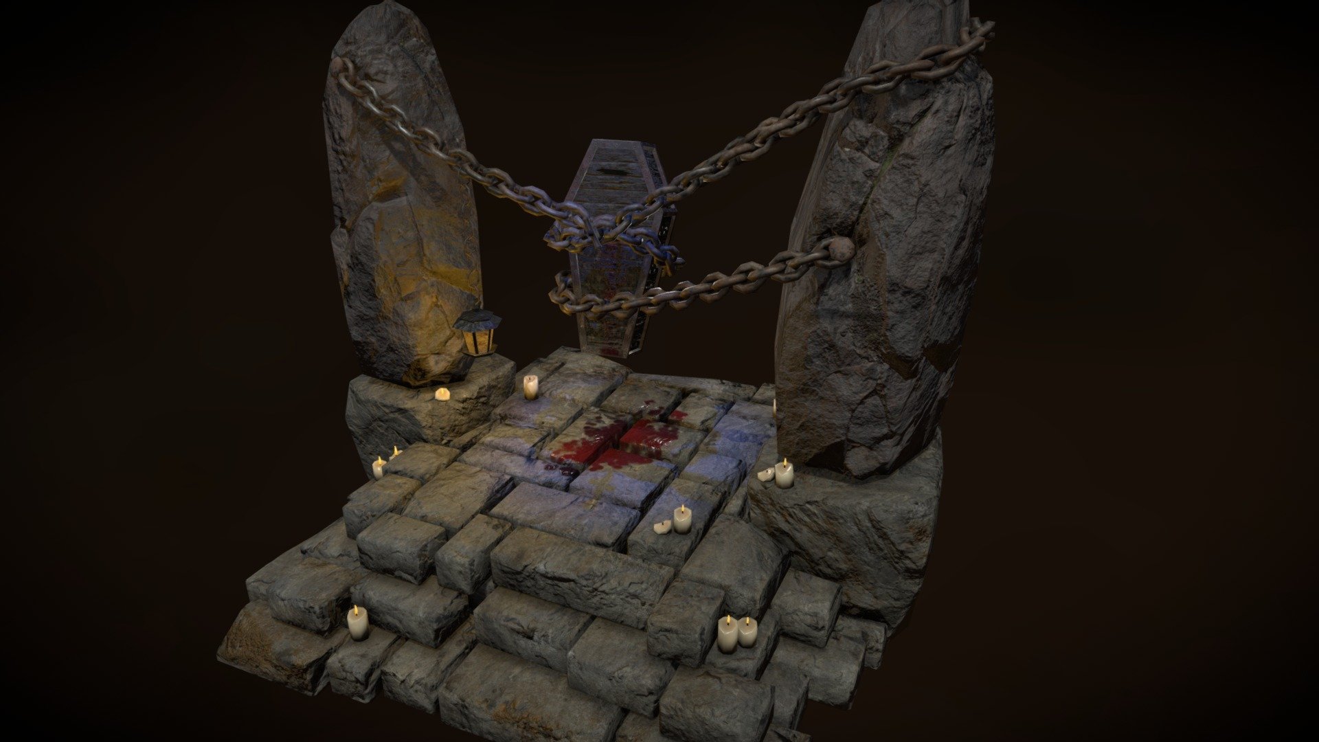Low poly altar with some gore aspects - Altar - Download Free 3D model by igi (@igor.cvitko) 3d model