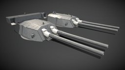 41 cm/45 (16.1") 3rd Year Type japan, ww2, ships, wwii, artillery, blender-3d, ijn, naval-gun, pbr-texturing, blender, pbr, blender3d, gun, war, navy, japanese