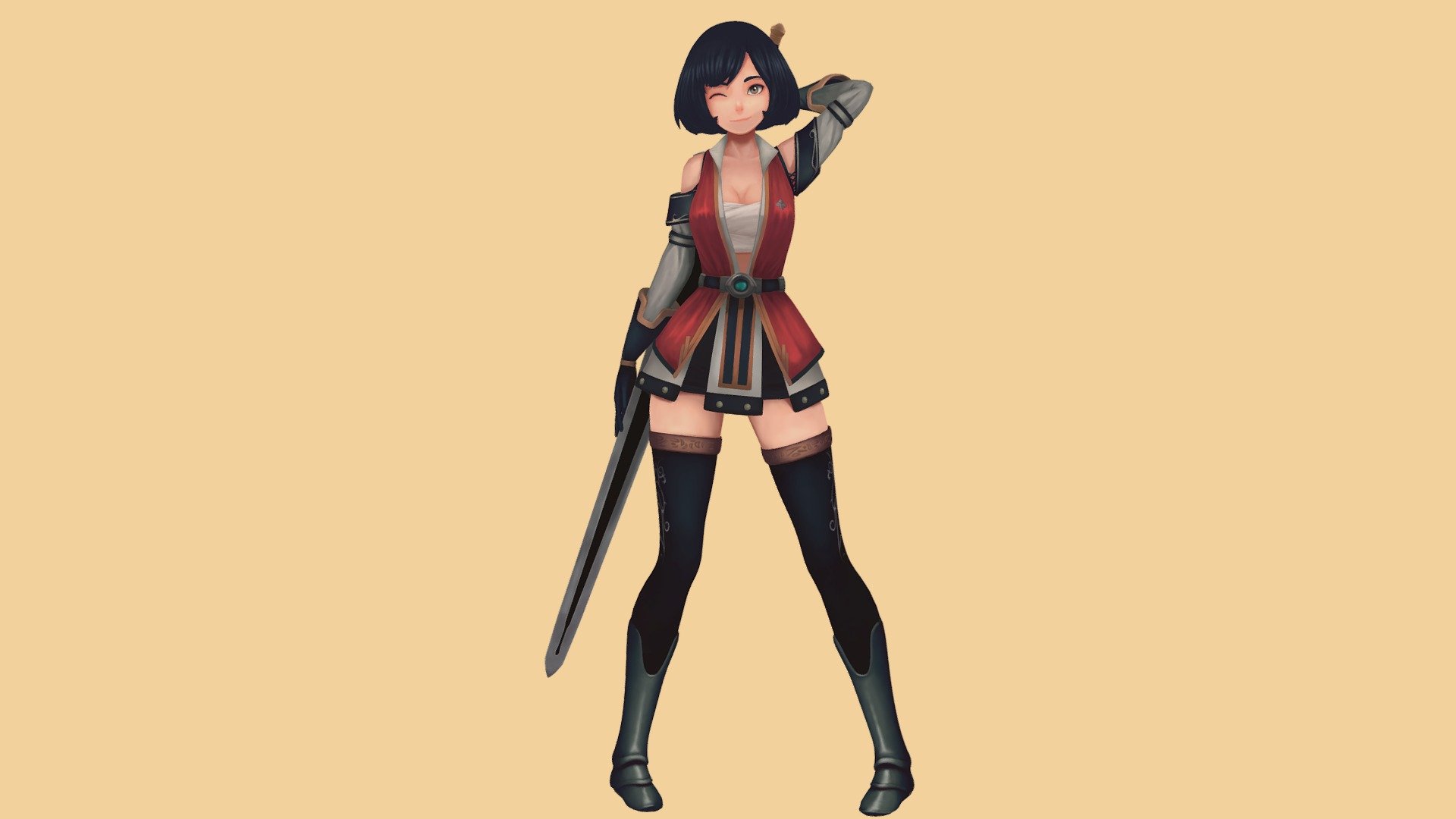 Zbrush practice based on a concept by Jungon Kim
https://www.artstation.com/artwork/qZA1L

Re-upload 22/12/2018 : I completely changed the face to get as close as possible to the reference
High Res in my artstation : https://www.artstation.com/artwork/ok1gz - Warrior - 3D model by Baptiste Bantegnie (@drekvaar) 3d model