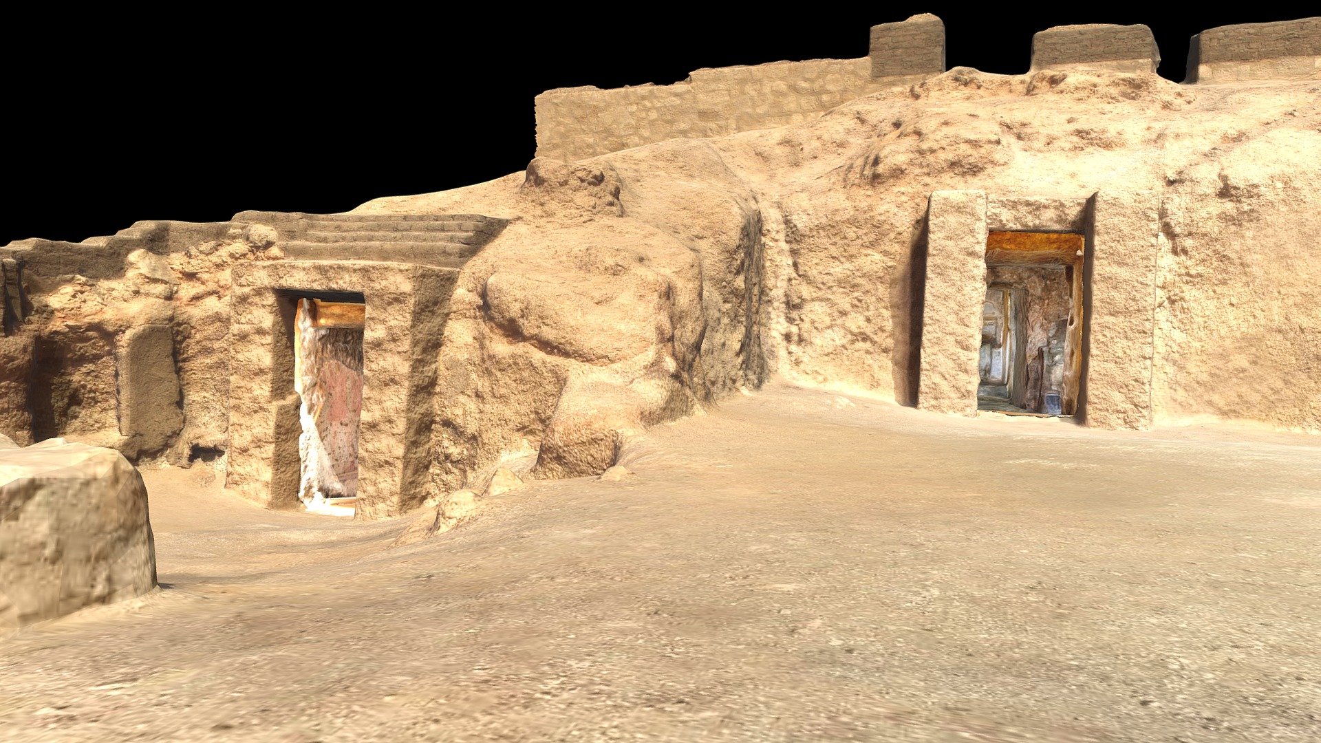 TT 159 and TT 286 were ecavated by Clarence Fisher (University of Pennsylvania) in 1921-1923 in Dra Abu El Naga (a site on the West Bank of Luxor, housing hundreds of noblemen's tombs dating from the Middle Kingdom, scattered periods in the 18th-26th Dynasties, and the Ptolemaic period). In response to the Ministry of Antiquities' (MoA) desire to develop the site, TT 159, the 19th Dynasty tomb of the &lsquo;Fourth Prophet of Amun, Raya' and his wife Mutemwia and TT 286, the 20th Dynasty tomb of &lsquo;the Scribe of the Table, Niay', were selected for improvement by ARCE, with funding from USAID. In addition to conserving and opening the two tombs in 2019 through the training of 13 conservators from MoA, ARCE also provided more than 537 jobs to local workers who assisted in clearing the site and building visitor infrastructure. 

Model courtsey of David A. Anderson, Department of Archaeology and Anthropology, University of Wisconsin-La Crosse (www.sketchfab.com/danderson4 ; www.uwlax.edu/archaeology) - Theban Tombs 159 and 286 - 3D model by ARCE 3d model