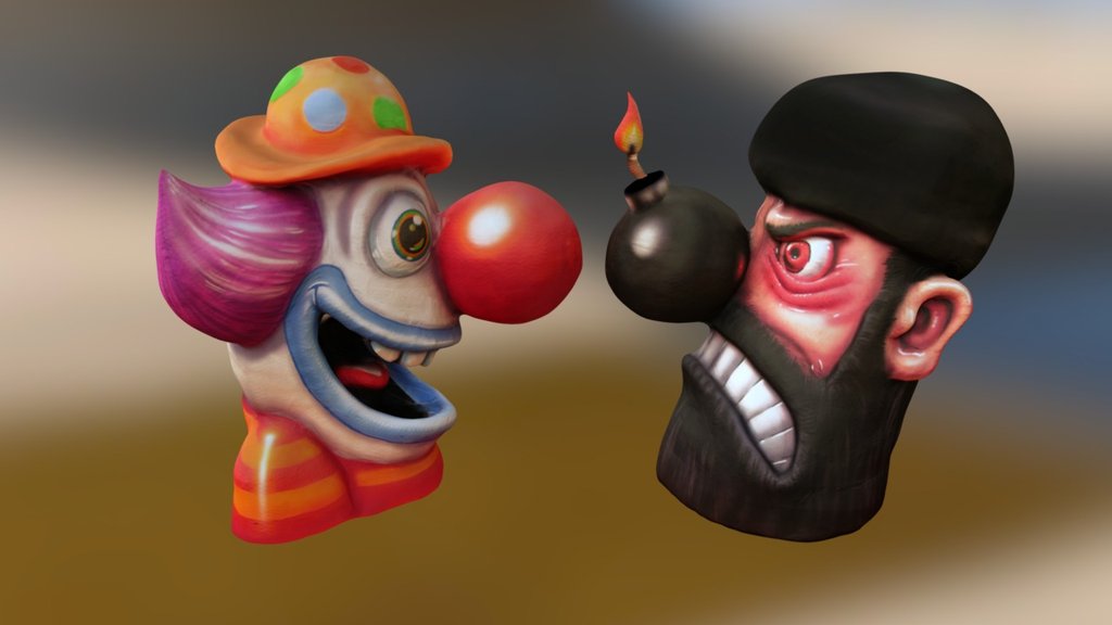 The German response to the terrorism around the world at the carnival in Duesseldorf 3d model