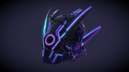 Cyberpunk Helmet cyberpunk, facemask, rigged-model, helmet