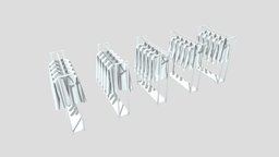 5 unisex shirts rack 3D model